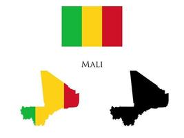 mali drapeau et carte illustration vecteur