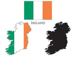 Irlande drapeau et carte illustration vecteur