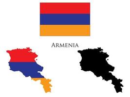 Arménie drapeau et carte illustration vecteur