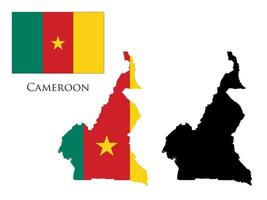 Cameroun drapeau et carte illustration vecteur