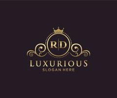 modèle de logo de luxe royal lettre initiale rd en art vectoriel pour restaurant, royauté, boutique, café, hôtel, héraldique, bijoux, mode et autres illustrations vectorielles.