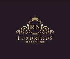 modèle de logo de luxe royal lettre initiale rn en art vectoriel pour restaurant, royauté, boutique, café, hôtel, héraldique, bijoux, mode et autres illustrations vectorielles.