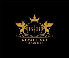 initiale bb lettre Lion Royal luxe héraldique, crête logo modèle dans vecteur art pour restaurant, royalties, boutique, café, hôtel, héraldique, bijoux, mode et autre vecteur illustration.