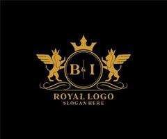 initiale bi lettre Lion Royal luxe héraldique, crête logo modèle dans vecteur art pour restaurant, royalties, boutique, café, hôtel, héraldique, bijoux, mode et autre vecteur illustration.