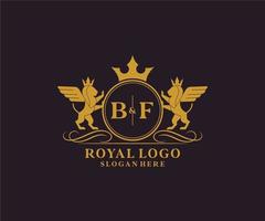 initiale bf lettre Lion Royal luxe héraldique, crête logo modèle dans vecteur art pour restaurant, royalties, boutique, café, hôtel, héraldique, bijoux, mode et autre vecteur illustration.