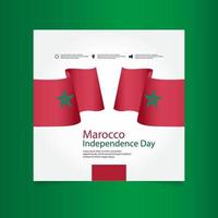 illustration de conception de modèle de vecteur de fête de l'indépendance maroc