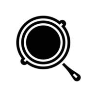 jeter le fer poêlon cuisine ustensiles de cuisine glyphe icône vecteur illustration