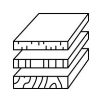 feuilles de matériaux en bois ligne icône illustration vectorielle vecteur