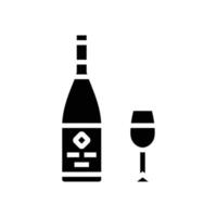 du vin boisson bouteille glyphe icône vecteur illustration