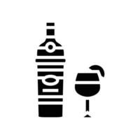 Gin boisson bouteille glyphe icône vecteur illustration