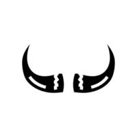 bison klaxon animal glyphe icône vecteur illustration