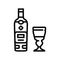 Absinthe boisson bouteille ligne icône vecteur illustration