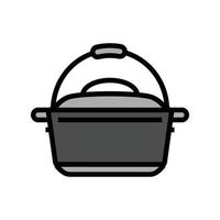 jeter le fer néerlandais four cuisine ustensiles de cuisine Couleur icône vecteur illustration