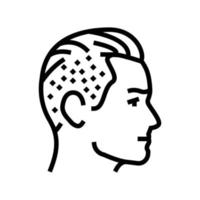 saper coiffure Masculin ligne icône vecteur illustration