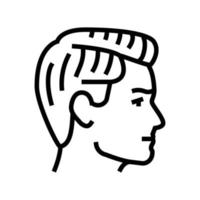 côté partie coiffure Masculin ligne icône vecteur illustration
