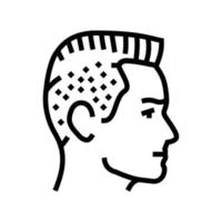 plat Haut coiffure Masculin ligne icône vecteur illustration