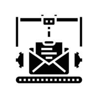 automatique email commercialisation glyphe icône vecteur illustration