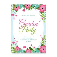 Invitation de fête de jardin vecteur