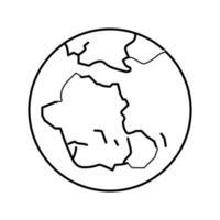 gondwana Terre continent carte ligne icône vecteur illustration