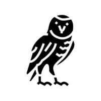 hibou sauvage oiseau glyphe icône vecteur illustration