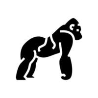 gorille sauvage animal glyphe icône vecteur illustration