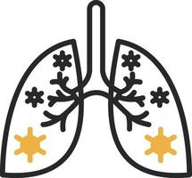 conception d'icône de vecteur d'infection des poumons