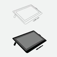 vecteur contour graphique tablette pour dessin par artiste et designer