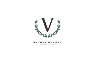 v beauté floral logo conception inspiration. vecteur lettre mariage modèle conception pour marque.