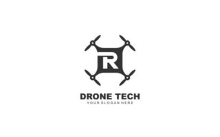 r drone logo conception inspiration. vecteur lettre modèle conception pour marque.