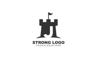 j forteresse logo conception inspiration. vecteur lettre modèle conception pour marque.