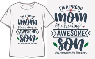 Haut de la mère journée T-shirt dessins à spectacle votre l'amour et appréciation vecteur