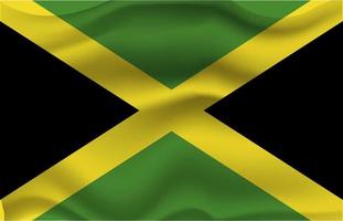 drapeau Jamaïque vague 3d réaliste drapeau vecteur