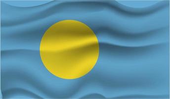 drapeau Palau 3d vague réaliste vecteur