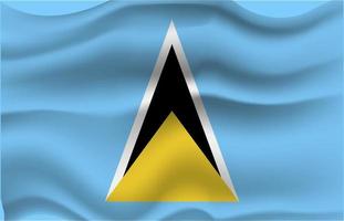 drapeau Saint lucia vague 3d réaliste drapeau vecteur