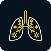 conception d'icône de vecteur d'infection des poumons