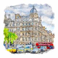 londres royaume uni croquis aquarelle illustration dessinée à la main vecteur