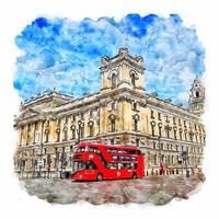 londres royaume uni croquis aquarelle illustration dessinée à la main vecteur