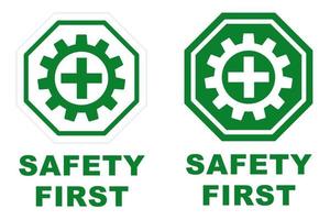 sécurité premier hexagonal logo conception imprimable signalisation pour sans encombre lieu de travail construction bannière affiche vecteur
