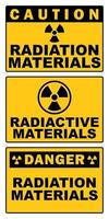 mise en garde danger radioactif zone radiation Matériel signalisation Jaune imprimable signe modèle conception vecteur