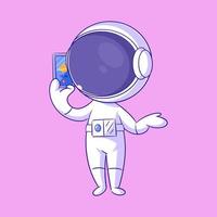 astronaute fait du une téléphone appel vecteur