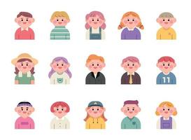 jolie collection d'avatars pour petits enfants vecteur
