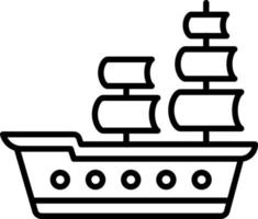 style d'icône de bateau pirate vecteur