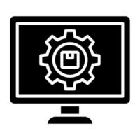 ordinateur aidé fabrication icône style vecteur