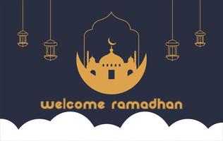 Bienvenue ramadhan 2023 vecteur