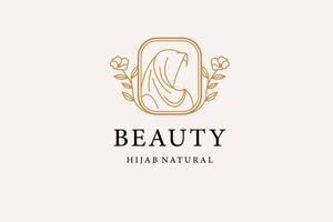 femmes hijab , islamique Naturel beauté vecteur logo modèle