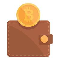 Nouveau bitcoin portefeuille icône dessin animé vecteur. crypto argent vecteur