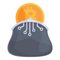 mobile crypto portefeuille icône dessin animé vecteur. bitcoin argent vecteur