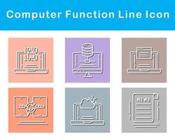 ordinateur une fonction vecteur icône ensemble