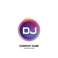 dj initiale logo avec coloré cercle modèle vecteur