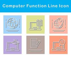 ordinateur une fonction vecteur icône ensemble